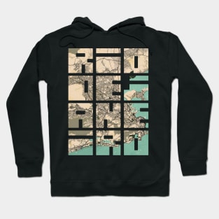 Rio de Janeiro, Brazil City Map - Vintage Hoodie